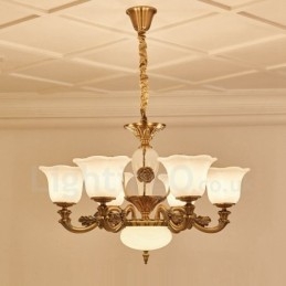 Candelabru de lux tradițional clasic integrat din metal cu 6 lumini