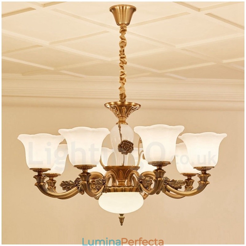 Candelabru de lux tradițional clasic integrat din metal cu 8 lumini