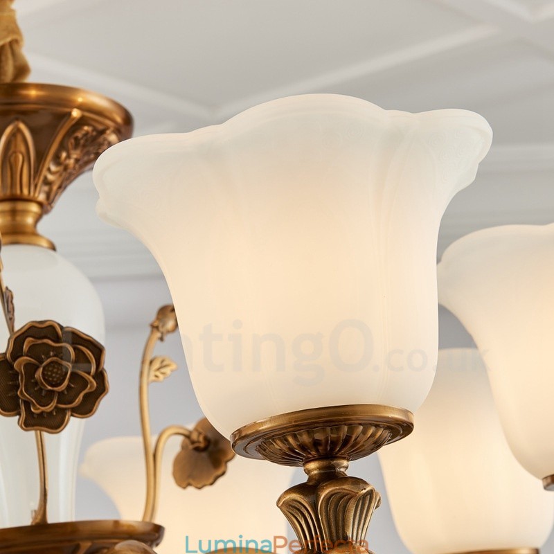Candelabru de lux tradițional clasic integrat din metal cu 8 lumini
