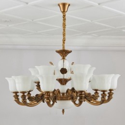 Candelabru de lux tradițional clasic integrat din metal cu 15 lumini
