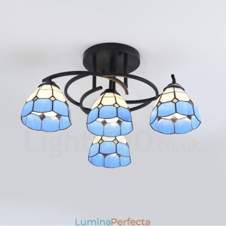 Candelabru integrat în stil mediteranean cu 4 lumini Candelabru integrat în stil mediteranean cu 4 lumini