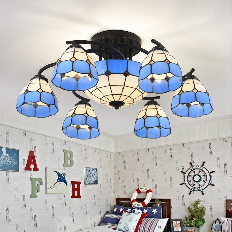 Candelabru integrat în stil mediteranean cu 9 lumină