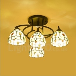 Candelabru integrat în stil mediteranean cu 4 lumini