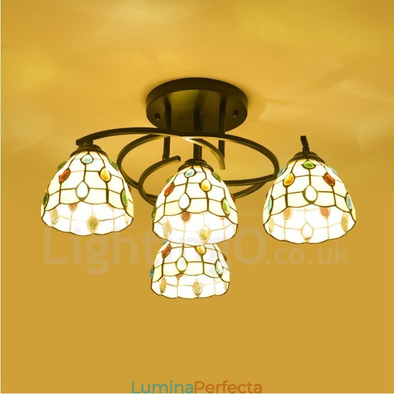 Candelabru integrat în stil mediteranean cu 4 lumini