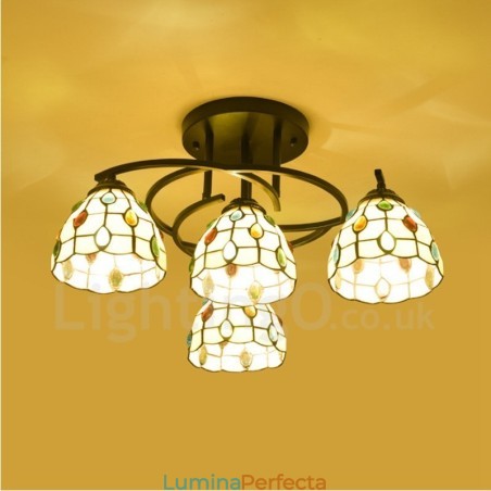Candelabru integrat în stil mediteranean cu 4 lumini Candelabru integrat în stil mediteranean cu 4 lumini