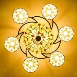 Candelabru integrat în stil mediteranean cu 9 lumină