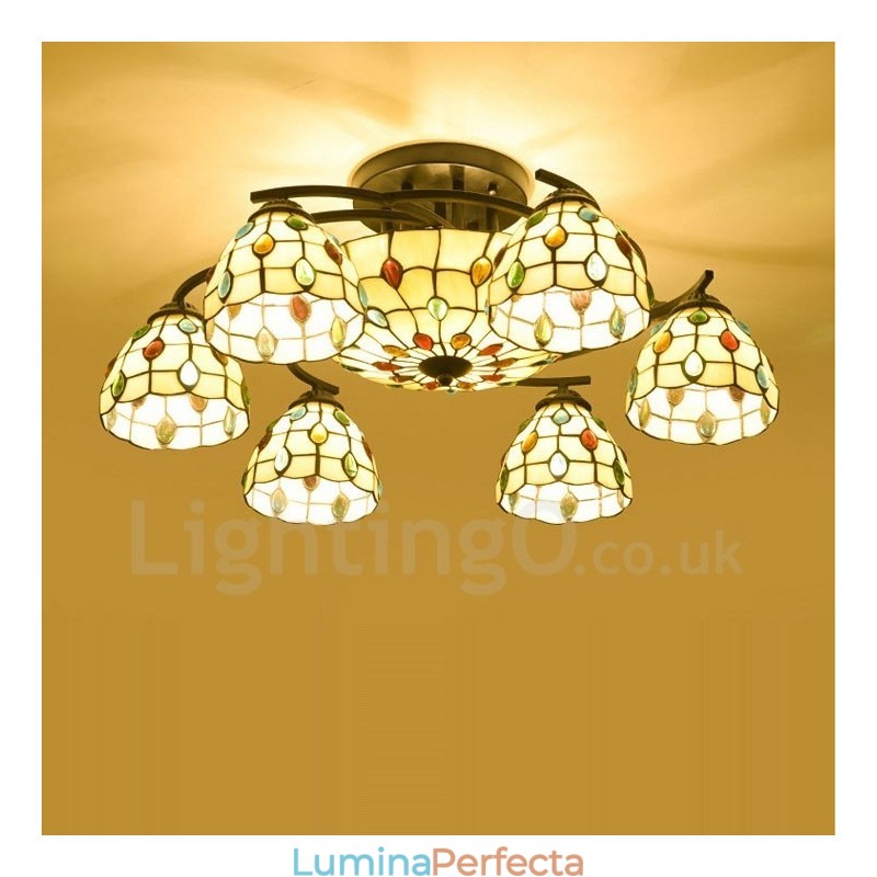 Candelabru integrat în stil mediteranean cu 9 lumină