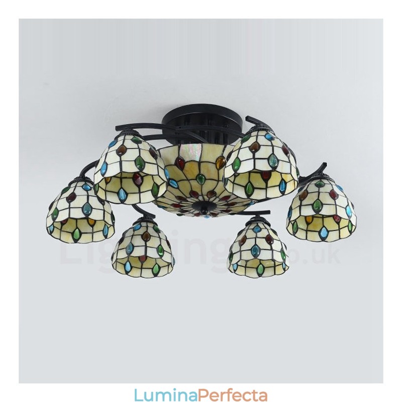 Candelabru integrat în stil mediteranean cu 9 lumină