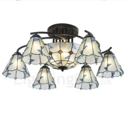 Candelabru metalic integrat pentru baie cu 9 lumini stil mediteranean
