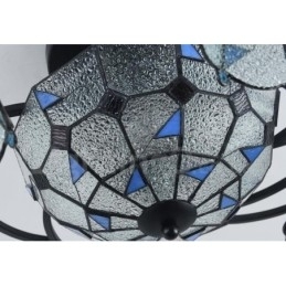 Candelabru metalic integrat pentru baie cu 9 lumini stil mediteranean