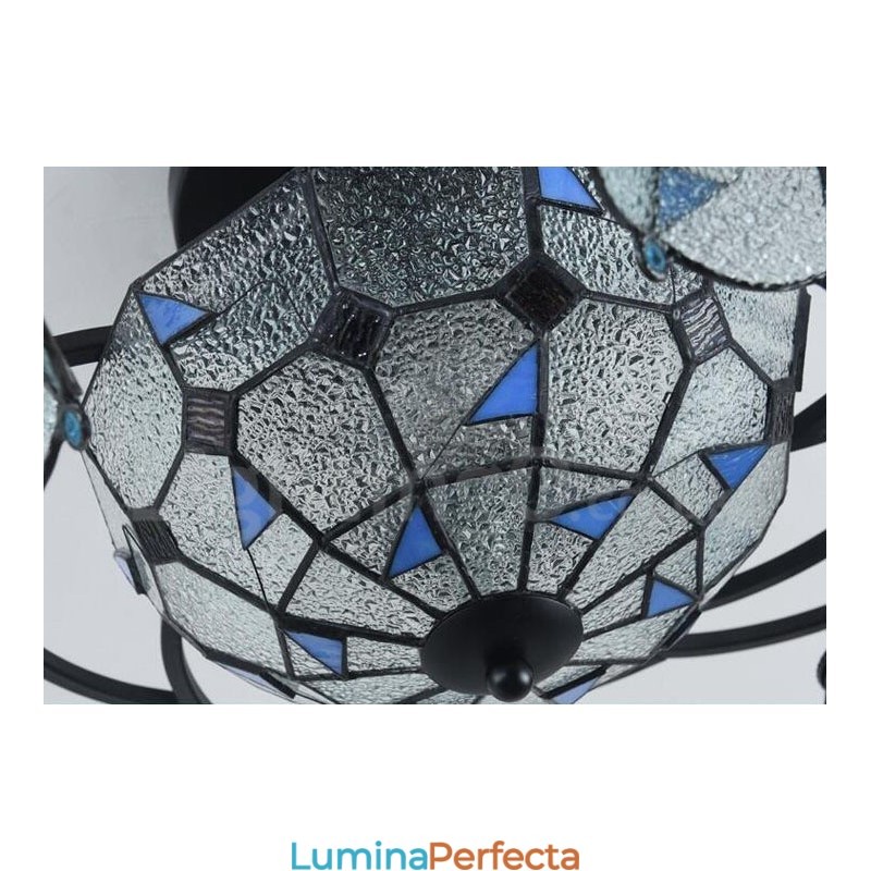 Candelabru metalic integrat pentru baie cu 9 lumini stil mediteranean