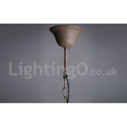 Diametru 60CM 80CM Candelabru din metal cu pictură de cristal vintage, culoare ruginită