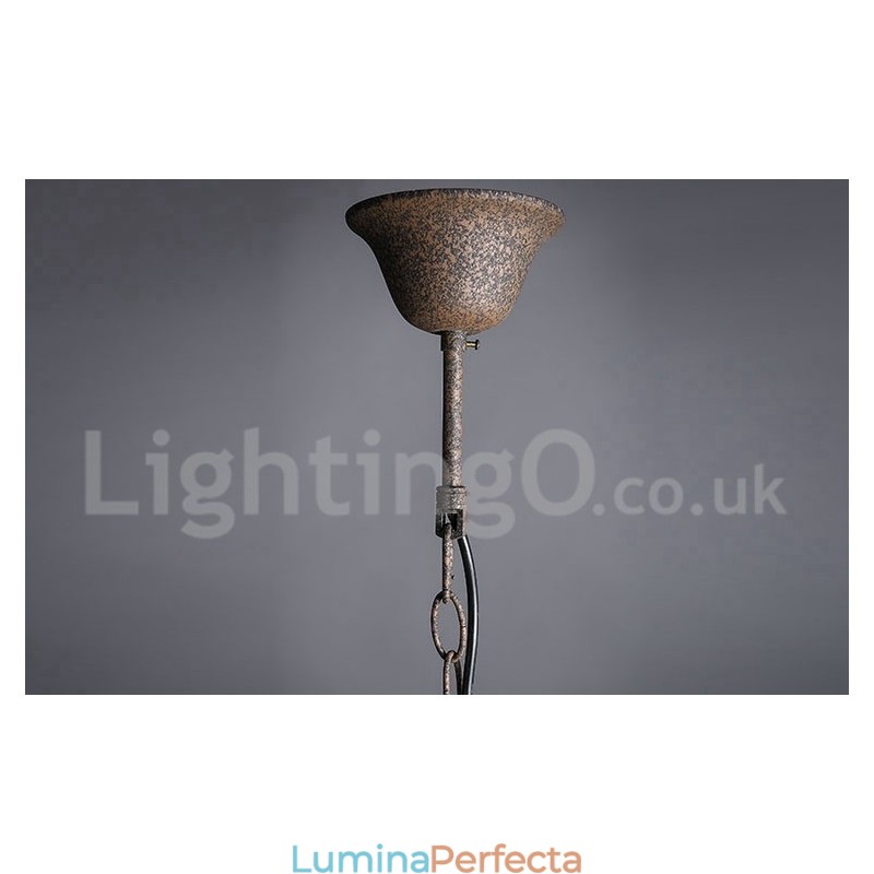 Diametru 60CM 80CM Candelabru din metal cu pictură de cristal vintage, culoare ruginită