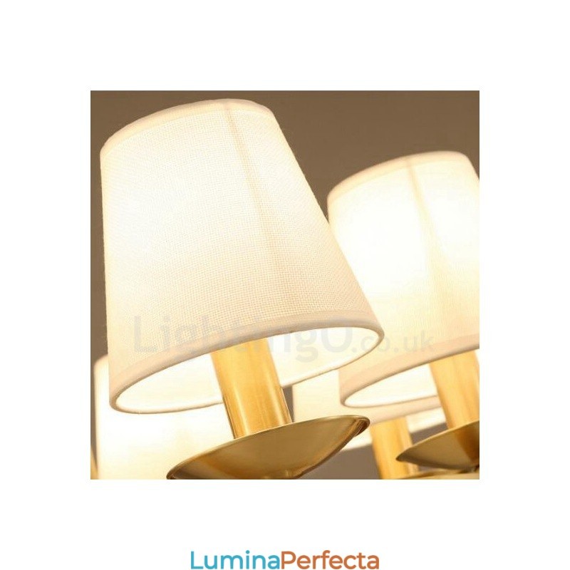 Candelabru din alamă cu 8 lumini rustic Lodge, metal integrat, cupru