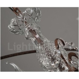 Diametru 60CM 80CM Candelabru din metal cu pictură de cristal vintage, culoare ruginită