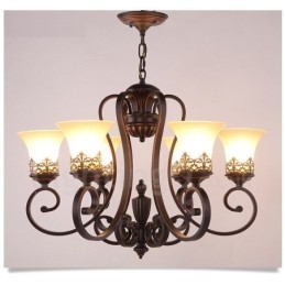 Candelabru metalic integrat Rustic Lodge cu 6 lumini