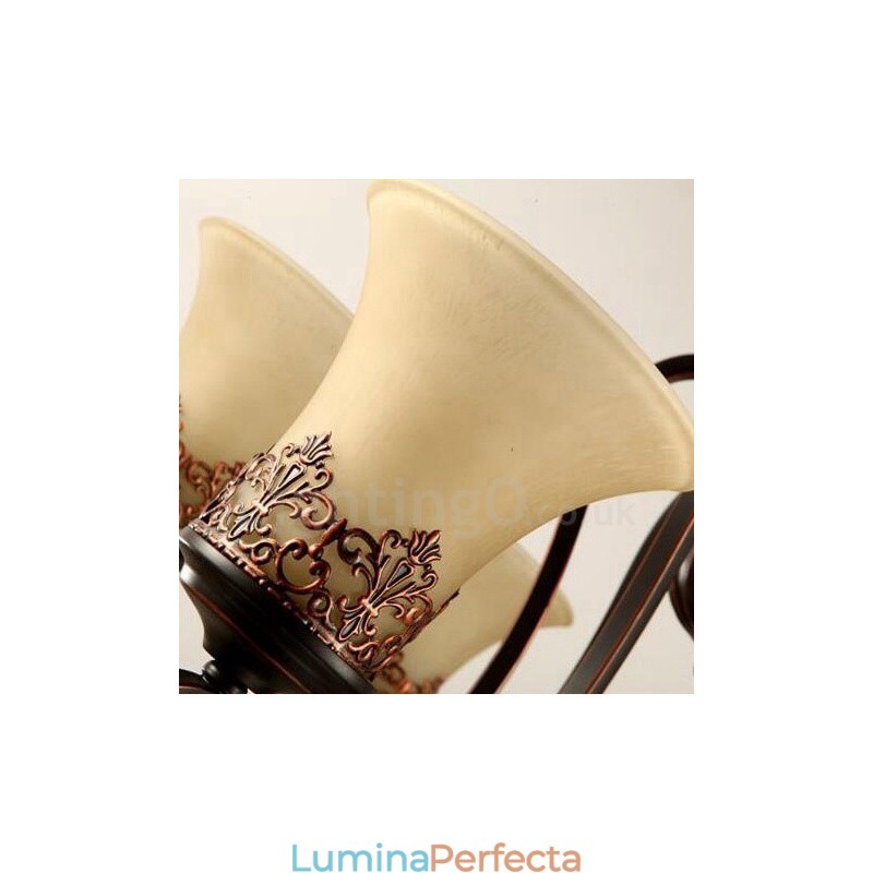 Candelabru metalic integrat Rustic Lodge cu 6 lumini