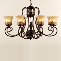 Candelabru metalic integrat Rustic Lodge cu 8 lumini