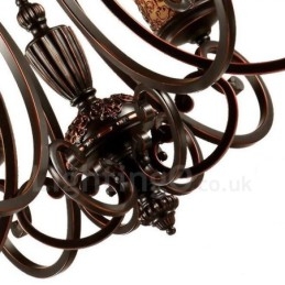 Candelabru metalic integrat Rustic Lodge cu 8 lumini