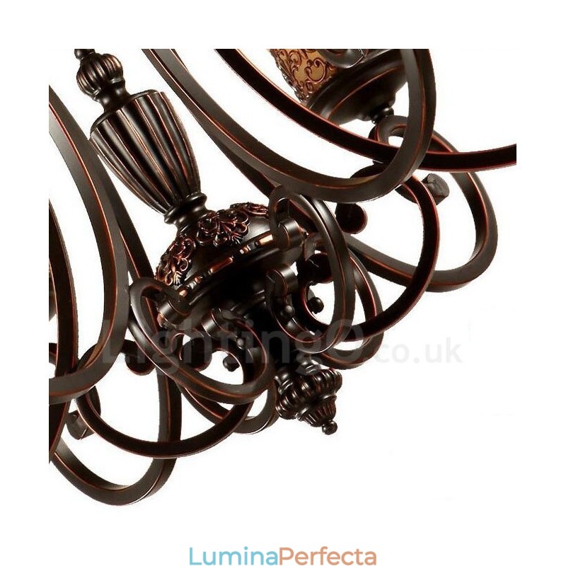 Candelabru metalic integrat Rustic Lodge cu 8 lumini