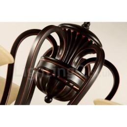 Candelabru metalic integrat Rustic Lodge cu 8 lumini