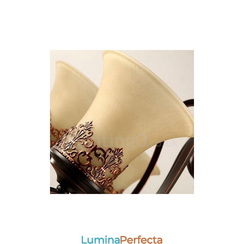 Candelabru metalic integrat Rustic Lodge cu 12 lumini