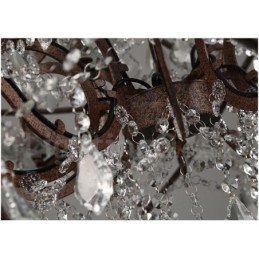 Diametru 60CM 80CM Candelabru din metal cu pictură de cristal vintage, culoare ruginită