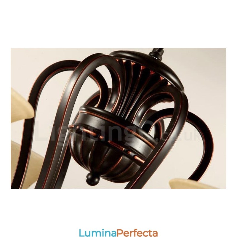 Candelabru metalic integrat Rustic Lodge cu 12 lumini