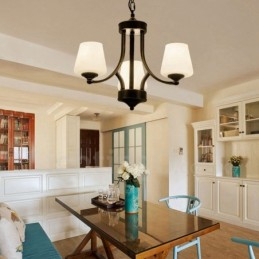 Candelabru metalic integrat Rustic Lodge cu 3 lumini