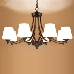 Candelabru metalic integrat Rustic Lodge cu 8 lumini