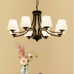 Candelabru metalic integrat Rustic Lodge cu 8 lumini
