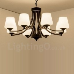 Candelabru metalic integrat Rustic Lodge cu 8 lumini