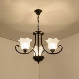 Candelabru metalic integrat Rustic Lodge cu 3 lumini