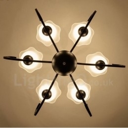 Candelabru metalic integrat Rustic Lodge cu 6 lumini