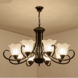 Candelabru metalic integrat Rustic Lodge cu 8 lumini