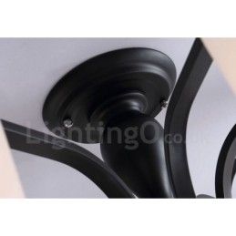 Candelabru din metal integrat Country cu 5 lumini cu abajur din sticlă