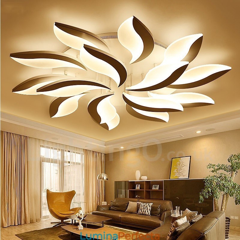 Candelabru integrat modern, contemporan, cu 15 lumini, de 128 W