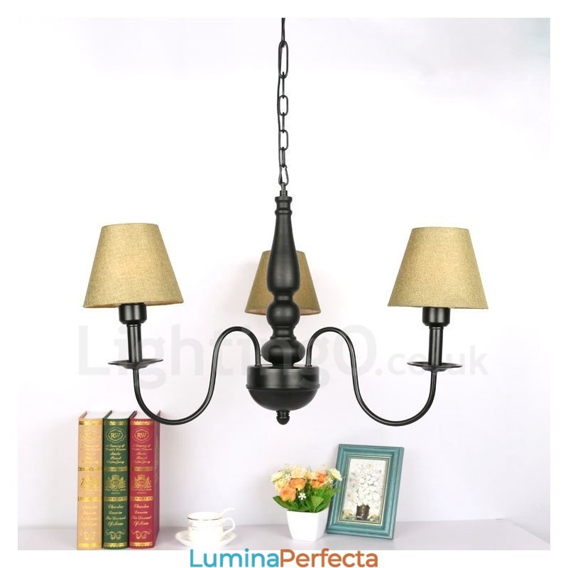 Candelabru din metal tradițional clasic integrat cu 3 lumini