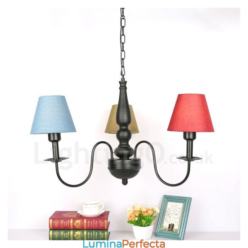 Candelabru din metal tradițional clasic integrat cu 3 lumini