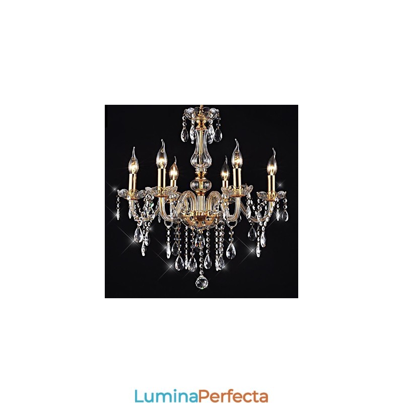 Candelabru 6 lumini Golden Vintage in Crystal Feature
