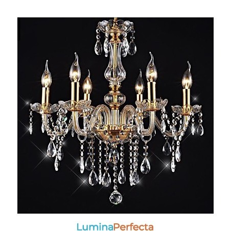 Candelabru 6 lumini Golden Vintage in Crystal Feature Candelabru 6 lumini Golden Vintage in Crystal Feature