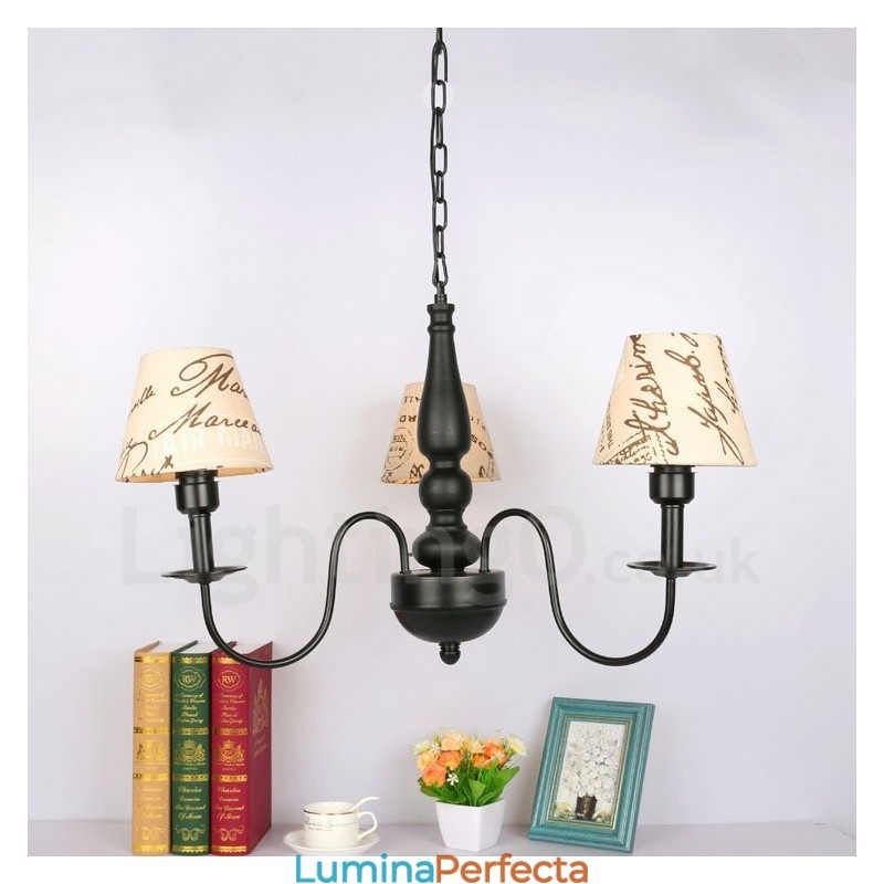 Candelabru din metal tradițional clasic integrat cu 3 lumini