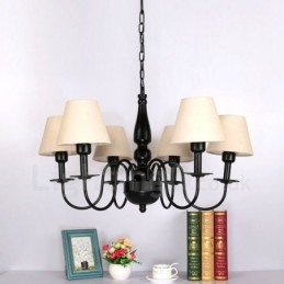 Candelabru metalic integrat în stil mediteranean cu 6 lumini