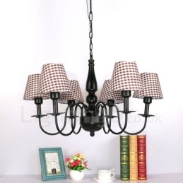 Candelabru metalic integrat în stil mediteranean cu 6 lumini