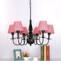 Candelabru metalic integrat în stil mediteranean cu 6 lumini