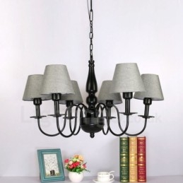 Candelabru metalic integrat în stil mediteranean cu 6 lumini