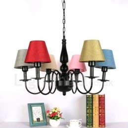 Candelabru metalic integrat în stil mediteranean cu 6 lumini