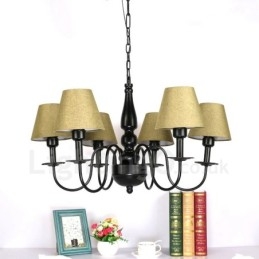 Candelabru metalic integrat în stil mediteranean cu 6 lumini