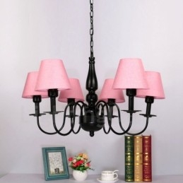 Candelabru metalic integrat în stil mediteranean cu 6 lumini