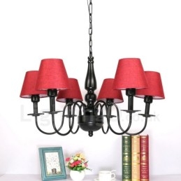 Candelabru metalic integrat în stil mediteranean cu 6 lumini